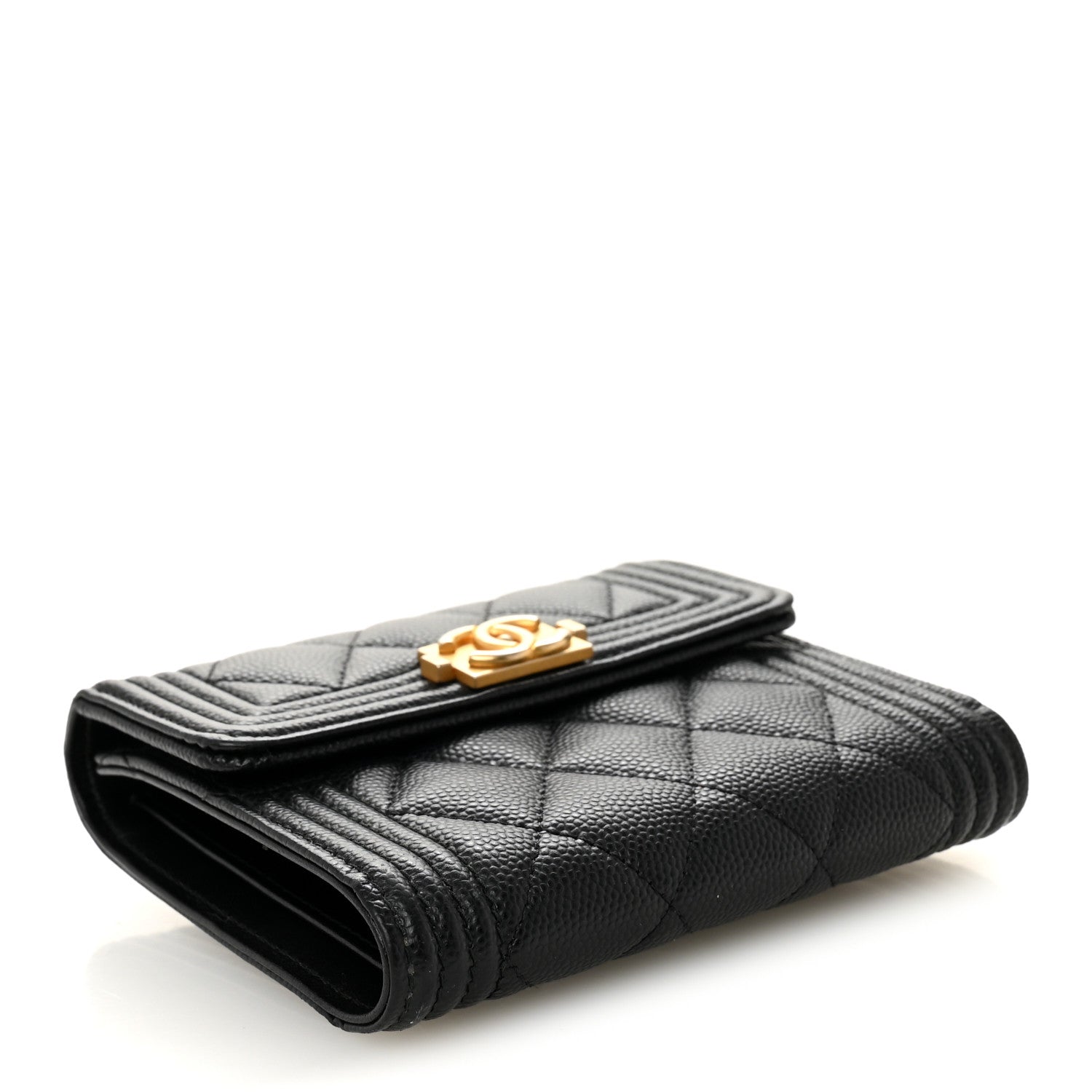 Chanel Caviar Quilted Small Boy Flap Wallet Black 4 of 7