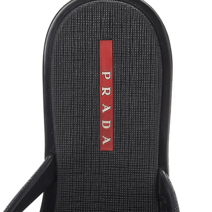 Prada Saffiano Sport Thong Sandals 37 Black 9 of 12