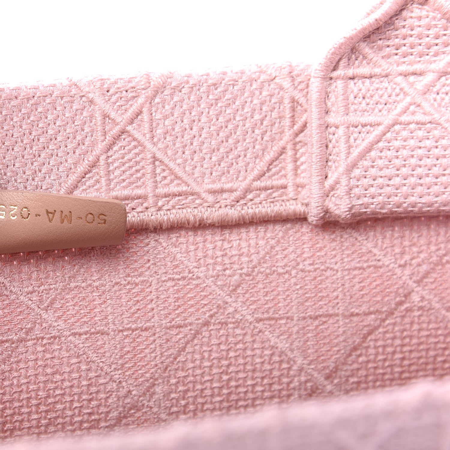 Christian Dior Canvas Embroidered Cannage Medium Book Tote Bois De Rose 9 of 10