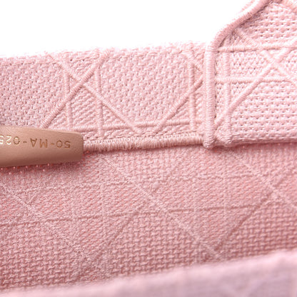 Christian Dior Canvas Embroidered Cannage Medium Book Tote Bois De Rose 9 of 10