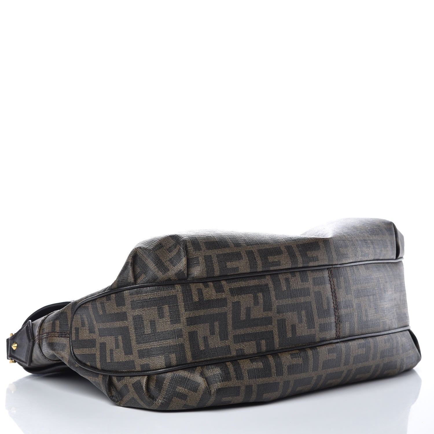 Fendi Zucca Spalmati Vitello Elite Tomorrow Shoulder Bag Tobacco Ebano 4 of 9