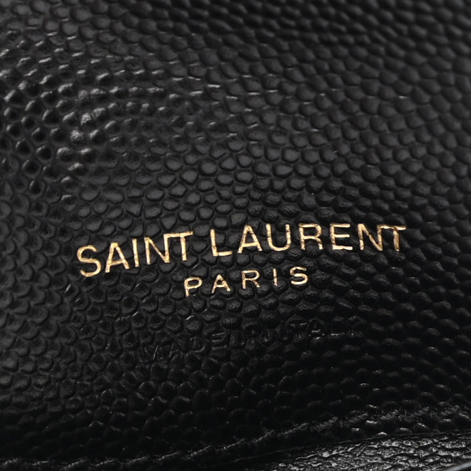 Saint Laurent Grain De Poudre Matelasse Chevron Monogram Fragments Zippered Card Case Black 7 of 8