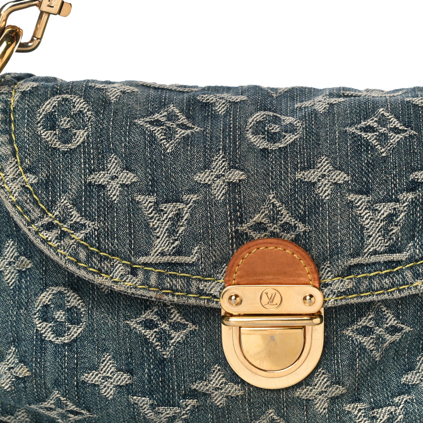 Monogram Denim Mini Pleaty Blue