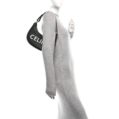 Celine Calfskin Ava Logo Shoulder Bag Black 3 of 9