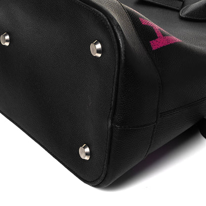 Balenciaga Signature Grained Calfskin Logo M Ville Top Handle Bag Black Rose Shocking 6 of 11