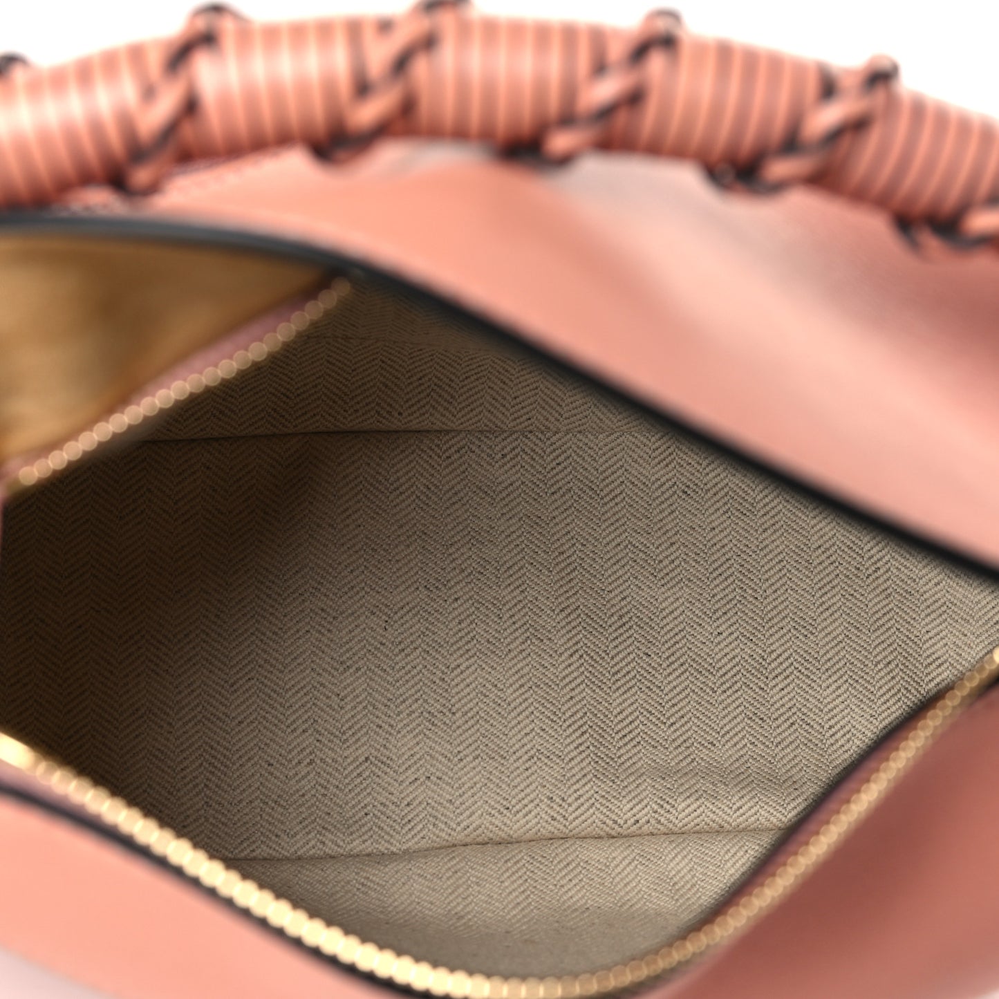 Calfskin Small Puzzle Edge Bag Dusty Pink