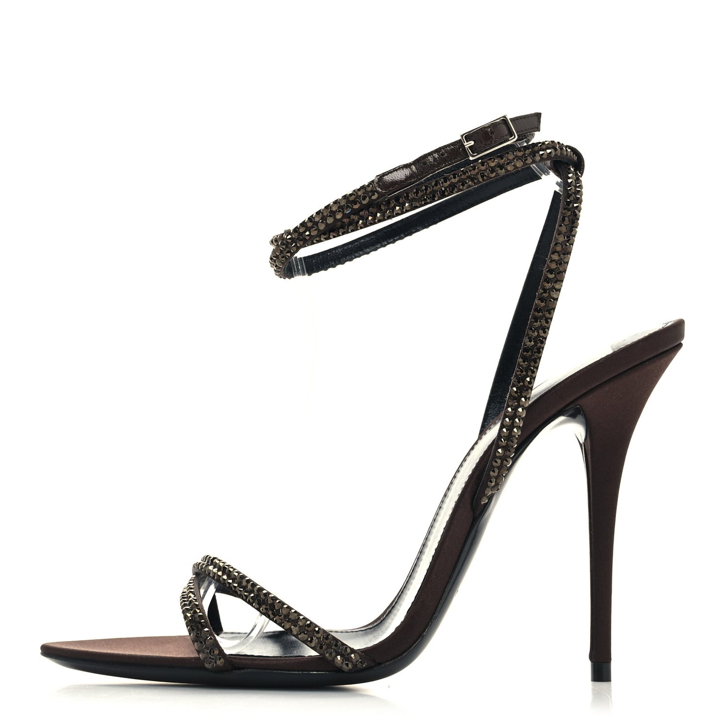 Satin Crystal Ava 105 Sandals 37 Amaranth