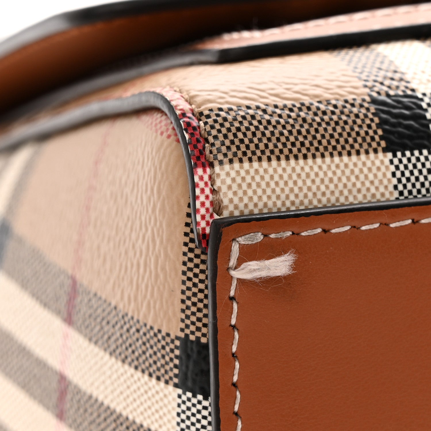 Burberry Coated Canvas Calfskin Vintage Check Medium Note Crossbody Bag Briar Brown 10 of 11