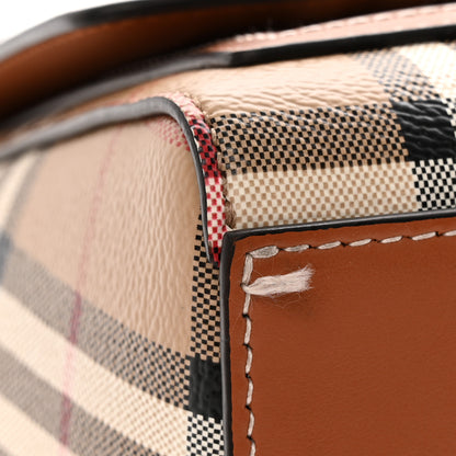 Burberry Coated Canvas Calfskin Vintage Check Medium Note Crossbody Bag Briar Brown 10 of 11