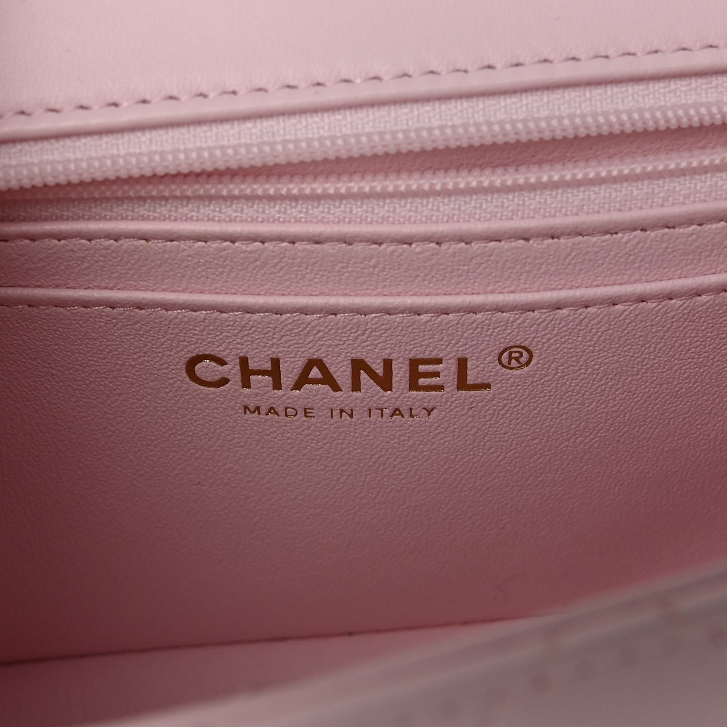Lambskin Quilted Mini Top Handle Rectangular Flap Light Pink