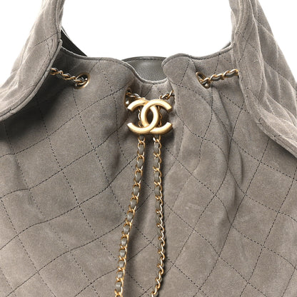 Chanel Suede Quilted Medium Chanel 25 Handbag Dark Grey 8 of 10