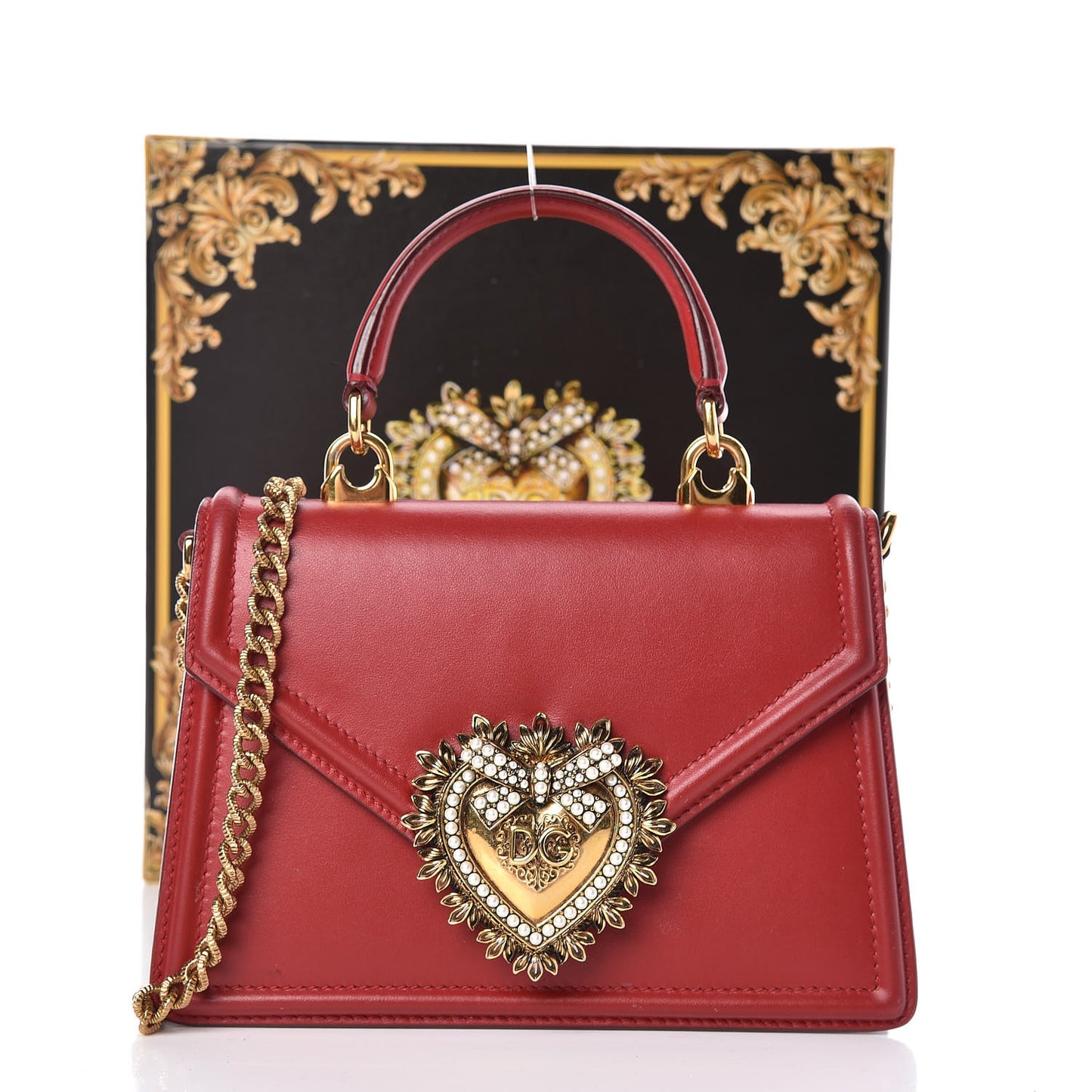 Smooth Calfskin Devotion Envelope Top Handle Bag Rosso Papavero