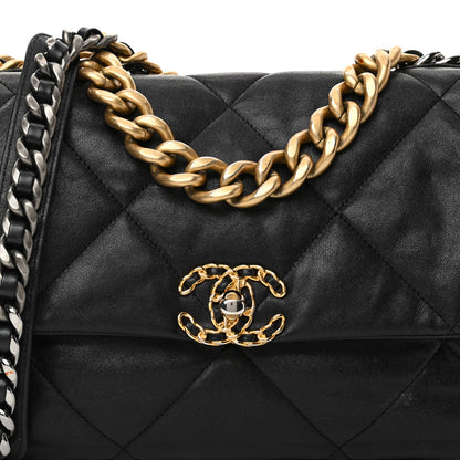 Chanel Goatskin Quilted Large Chanel 19 Flap Black 14 of 33
