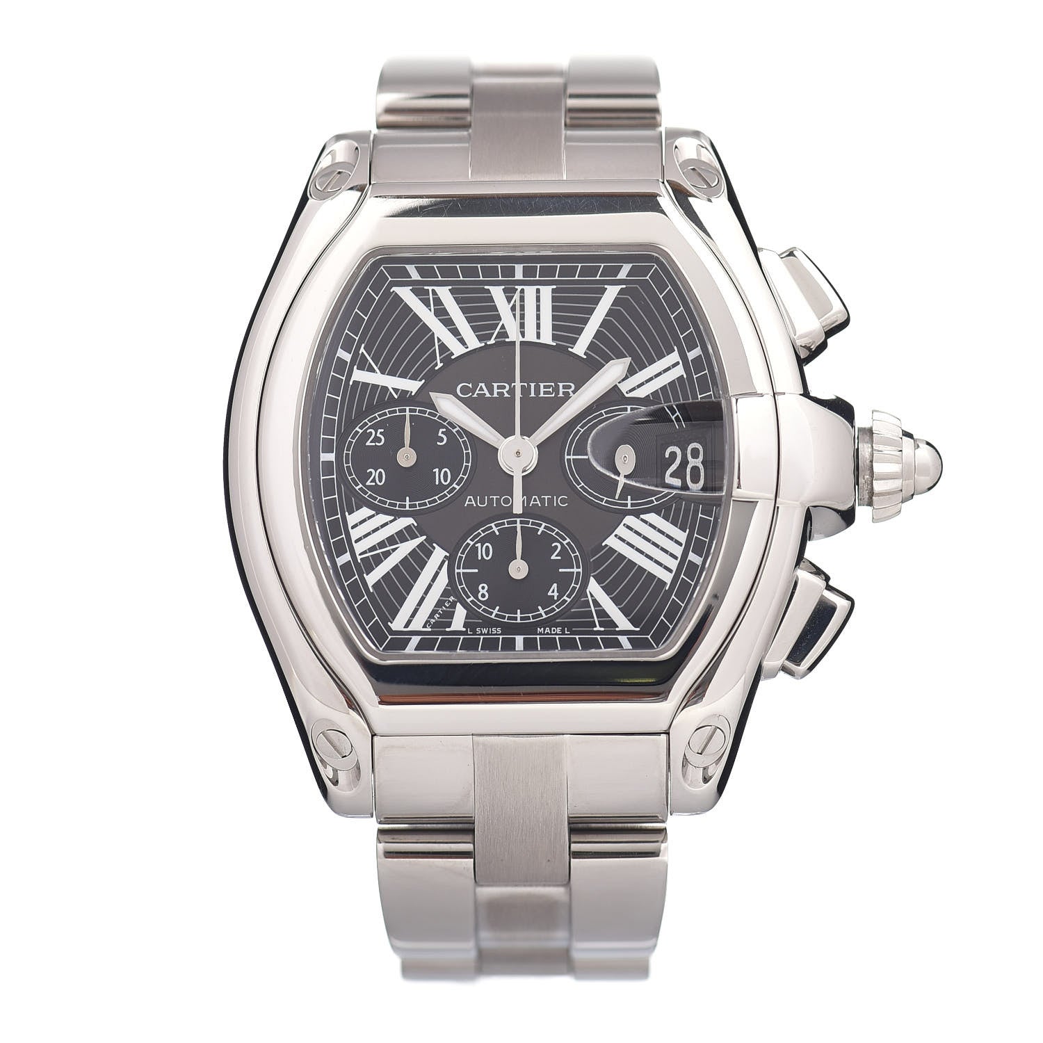 Cartier Stainless Steel 42mm Roadster Chronograph Automatic Watch Black 1 of 4
