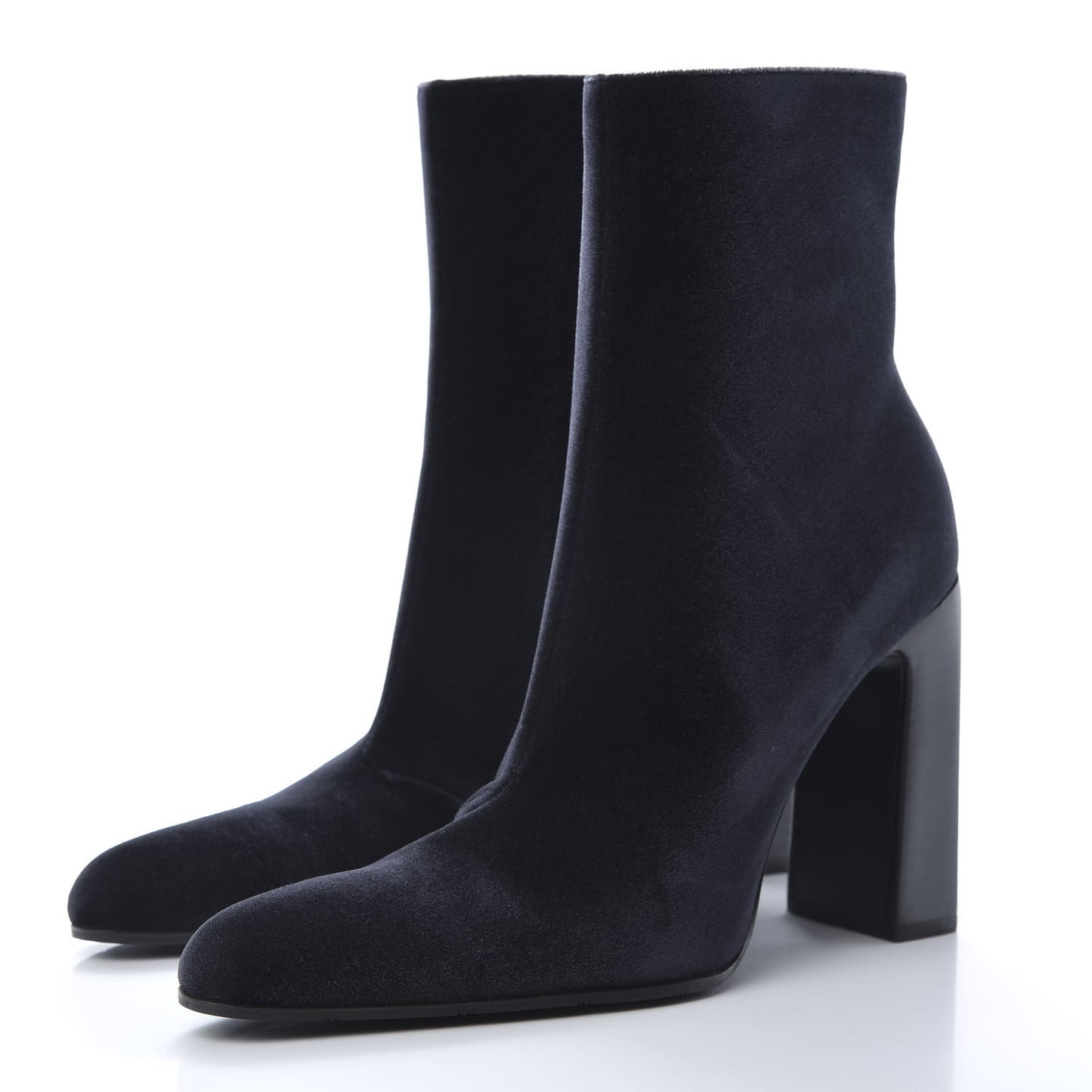 Smooth Velvet Ankle Boots 39 Black