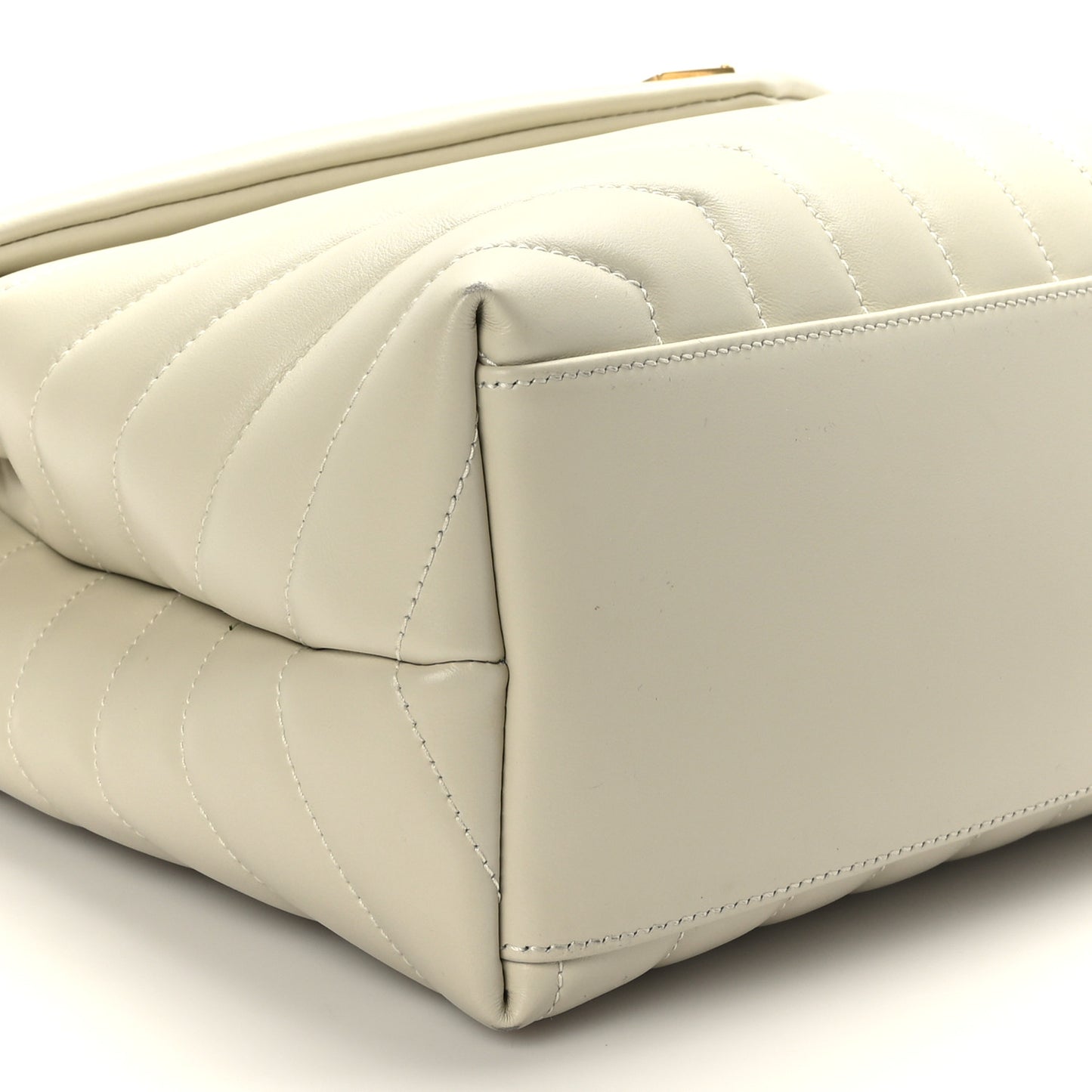 Calfskin Y Quilted Monogram Medium Loulou Chain Satchel Crema Soft