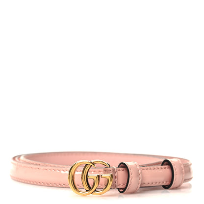 Gucci Patent Double G Thin Belt 95 38 Powder Pink 1 of 5
