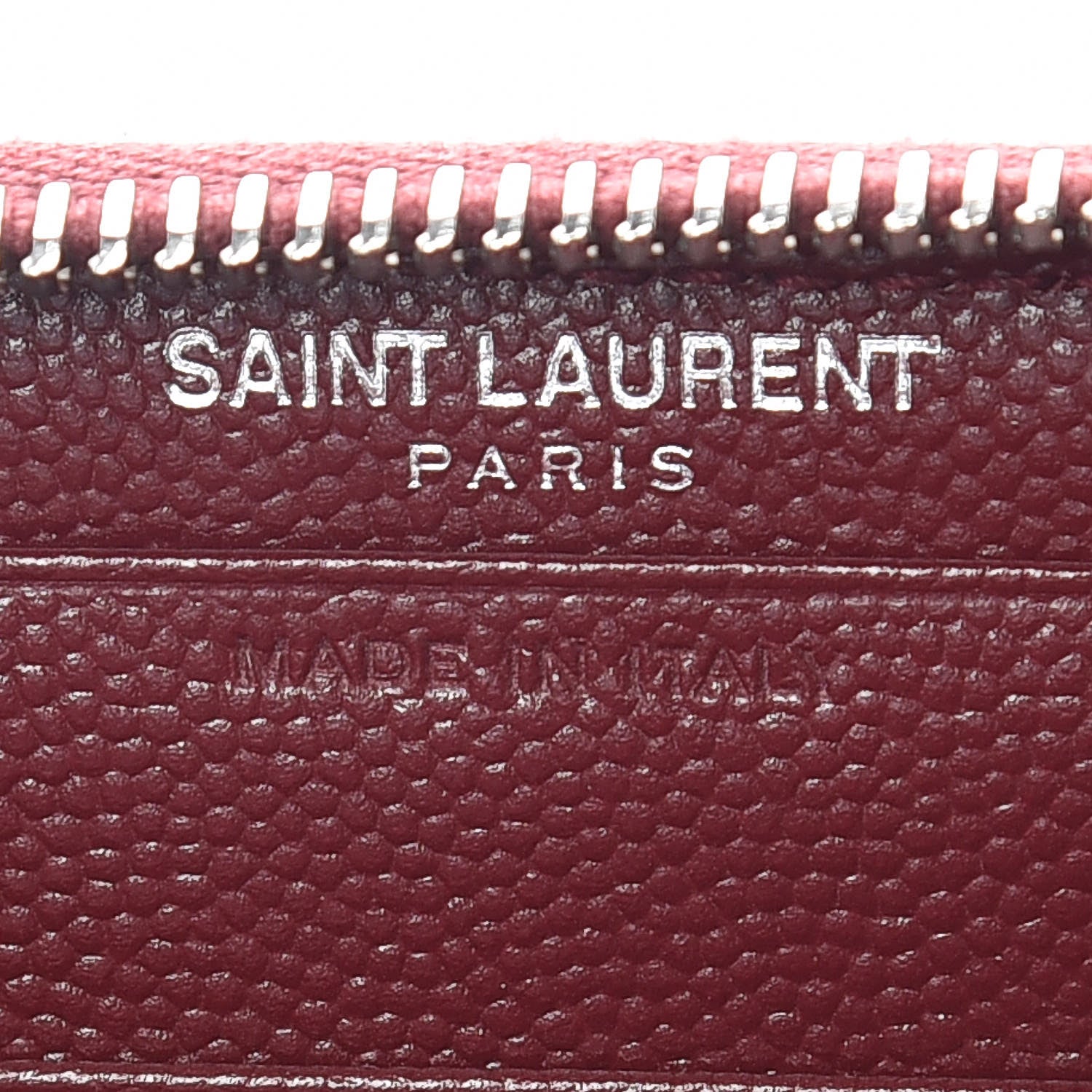 Saint Laurent Grain De Poudre Matelasse Chevron Monogram Zip Around Wallet Palissandre 8 of 8