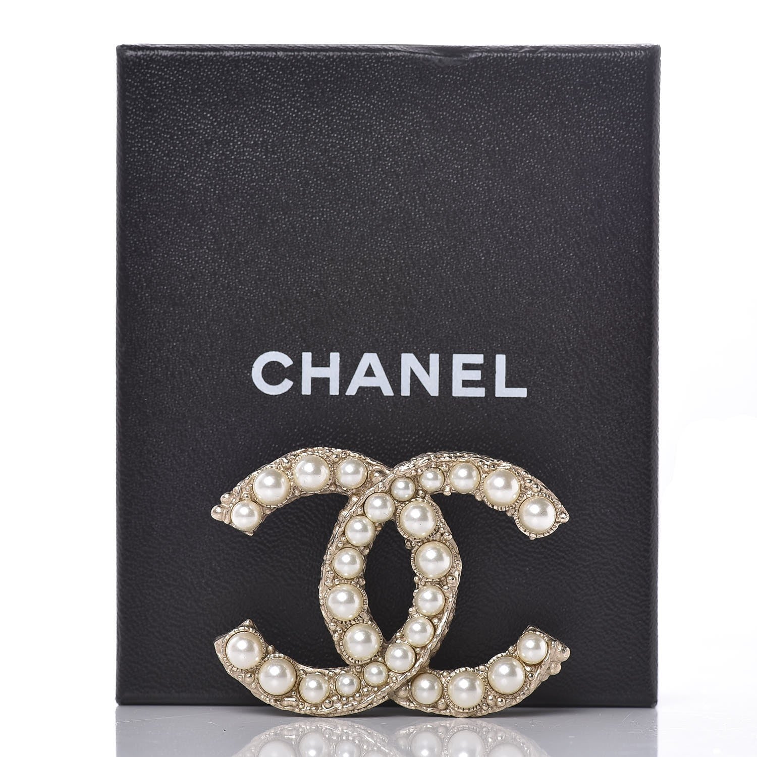 Chanel Metal Pearl Studded CC Brooch Gold 5 of 5