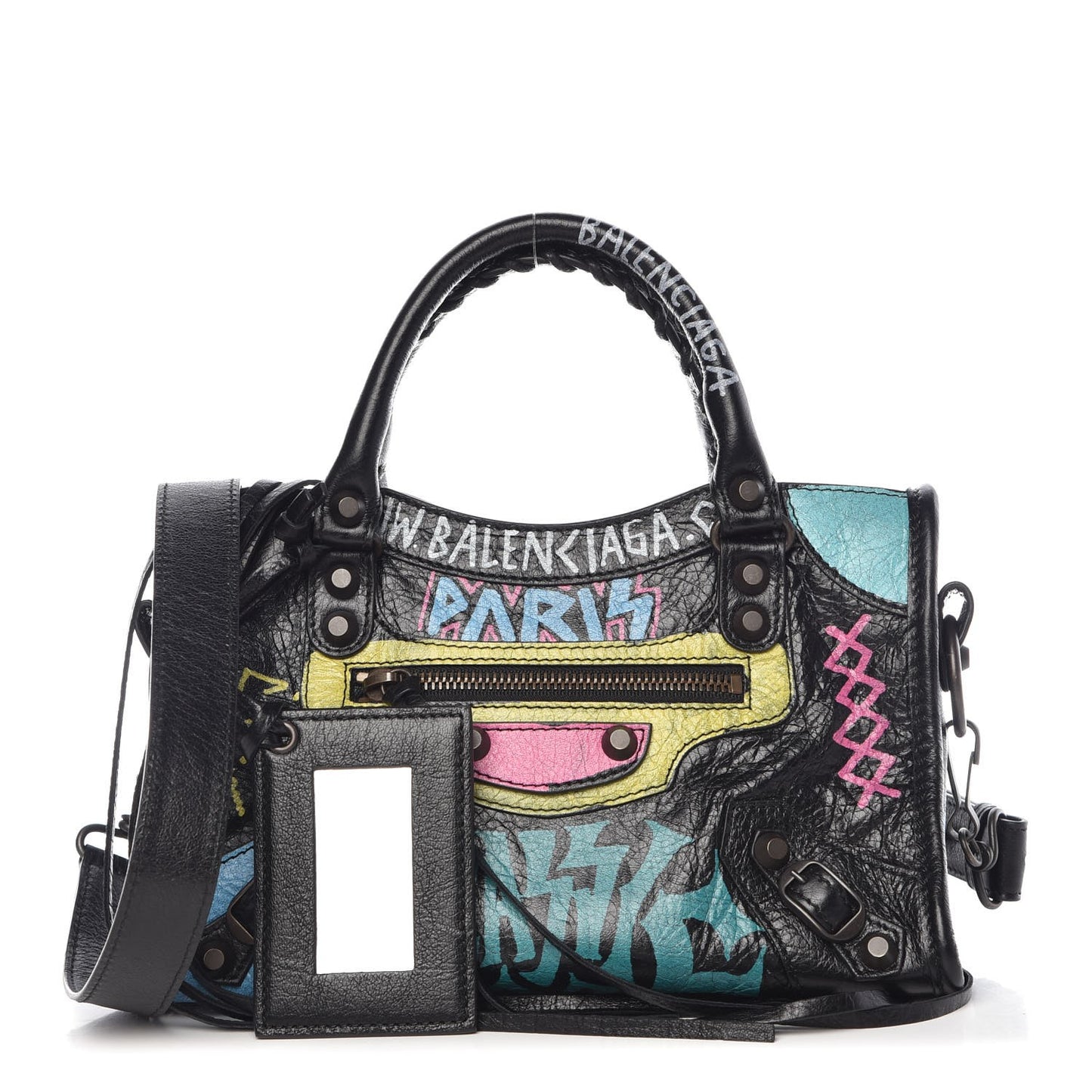 Agneau Arena Graffiti All Over Classic Hardware Mini City Black Multicolor