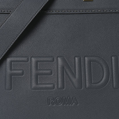 Fendi Vitello Cher Logo Debossed Medium Fendi Sunshine Shopper Tote Real Tempesta 7 of 9