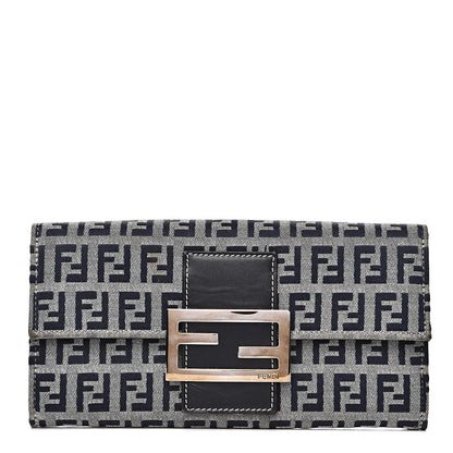 Fendi Zucchino Forever Continental Wallet Navy 1 of 11