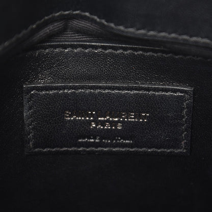Saint Laurent Calfskin Y Quilted Monogram Small Loulou Chain Satchel Black 7 of 9