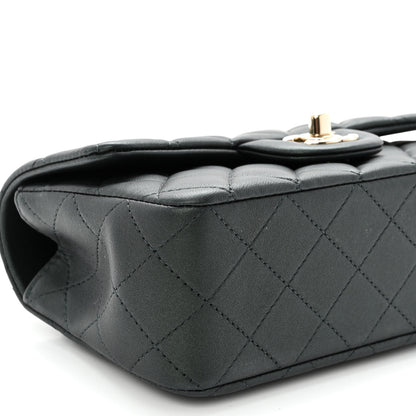 Chanel Iridescent Lambskin Quilted Mini Top Handle Rectangular Flap Dark Green 9 of 11