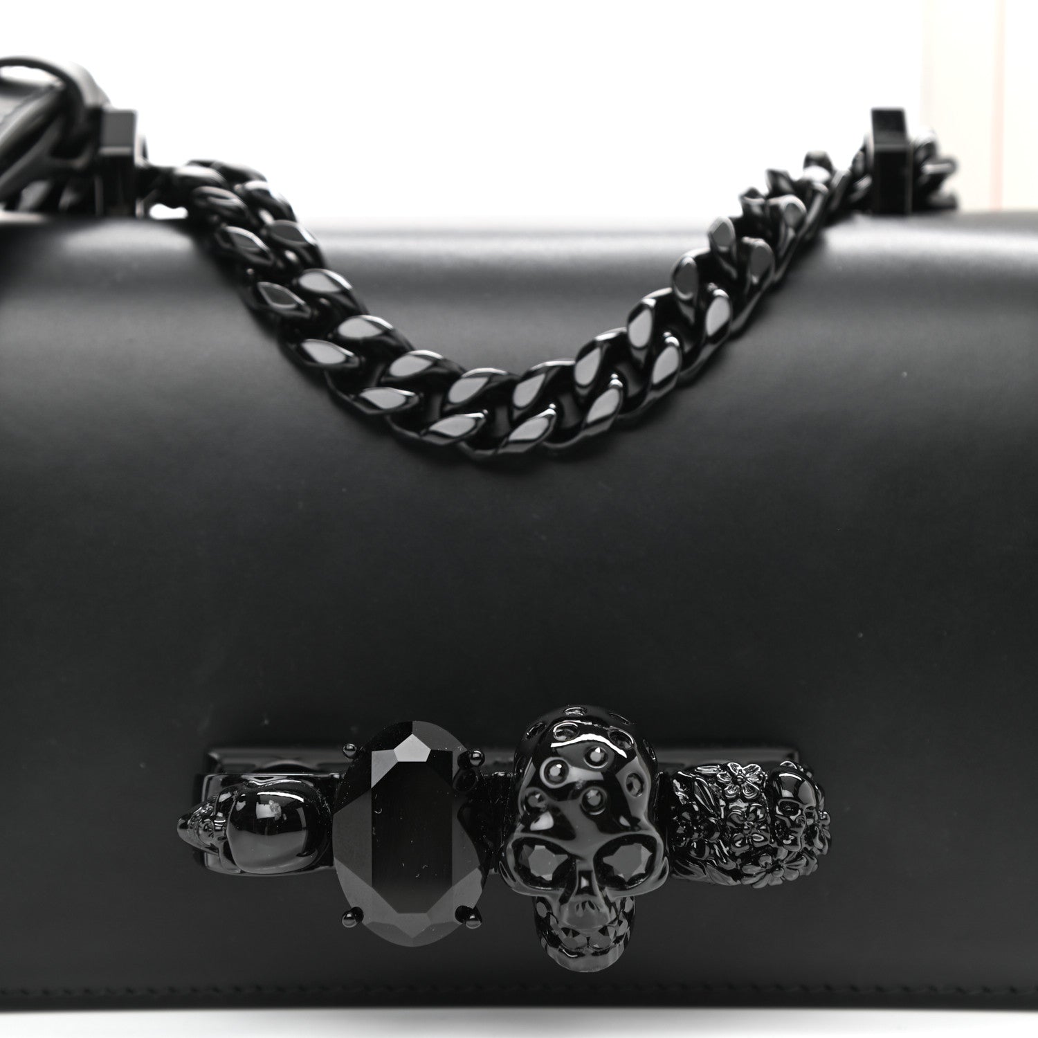 Alexander McQueen Calfskin Knuckle Crossbody Black 8 of 9