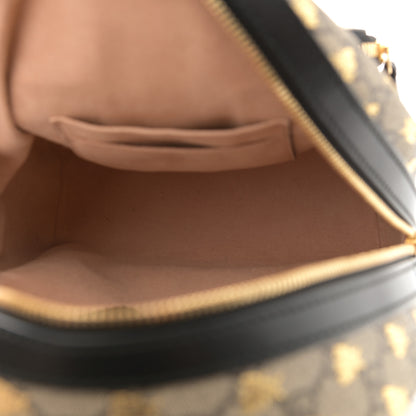 Gucci GG Supreme Monogram Bees Print Small Day Backpack Beige Oro Black 5 of 8