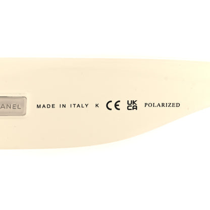 Chanel Acetate Square Sunglasses 6059 Black White 6 of 7