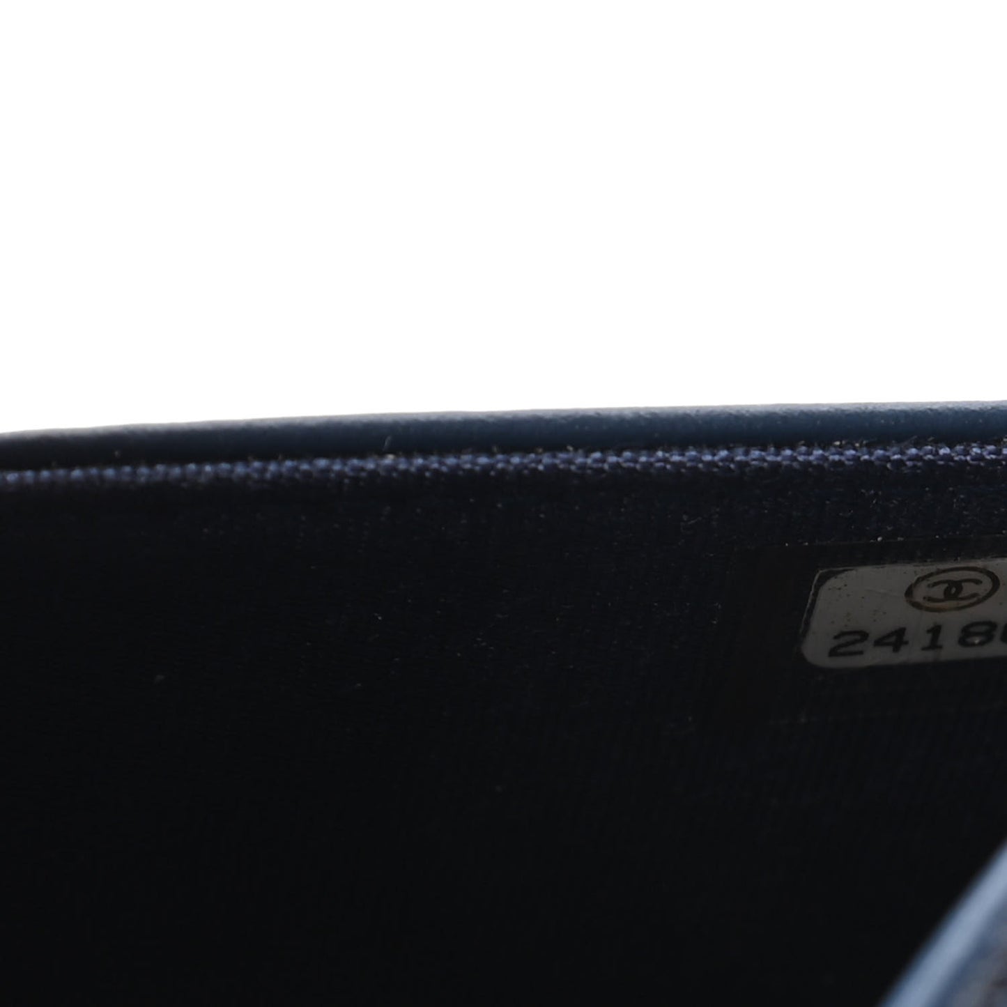 Calfskin Painted Chevron Embossed Boy Wallet On Chain WOC Navy