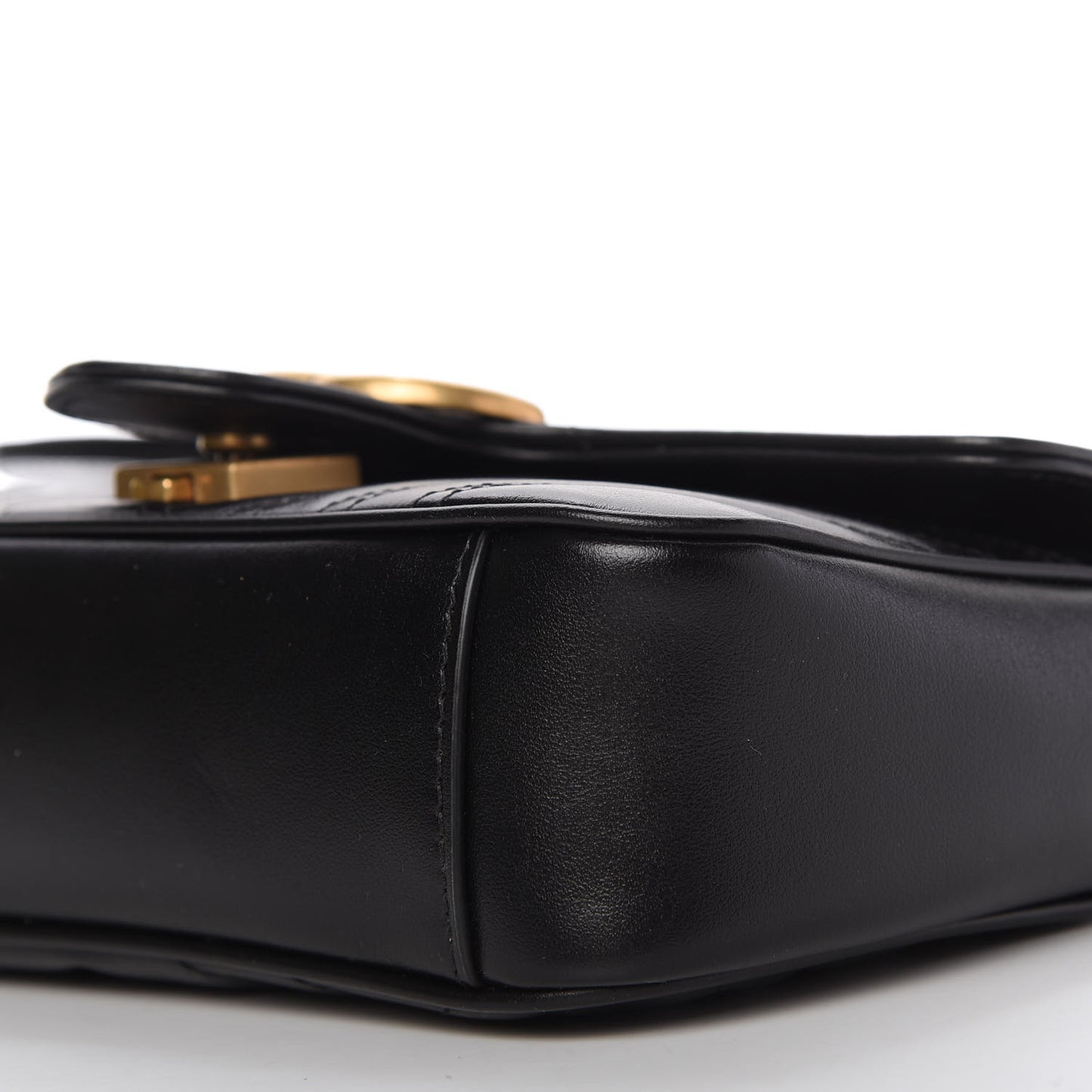 Calfskin Matelasse Mini GG Marmont Shoulder Bag Black