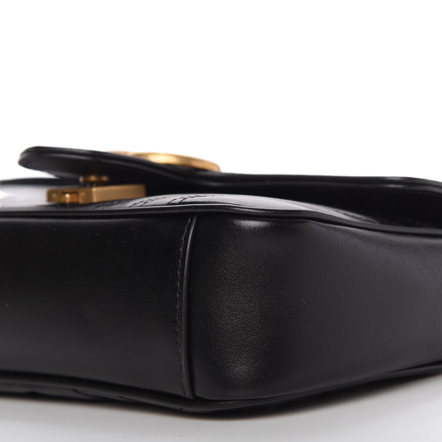 Gucci Calfskin Matelasse Mini GG Marmont Shoulder Bag Black 7 of 11