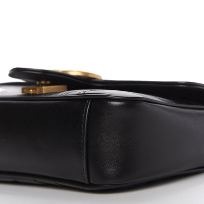 Gucci Calfskin Matelasse Mini GG Marmont Shoulder Bag Black 7 of 11