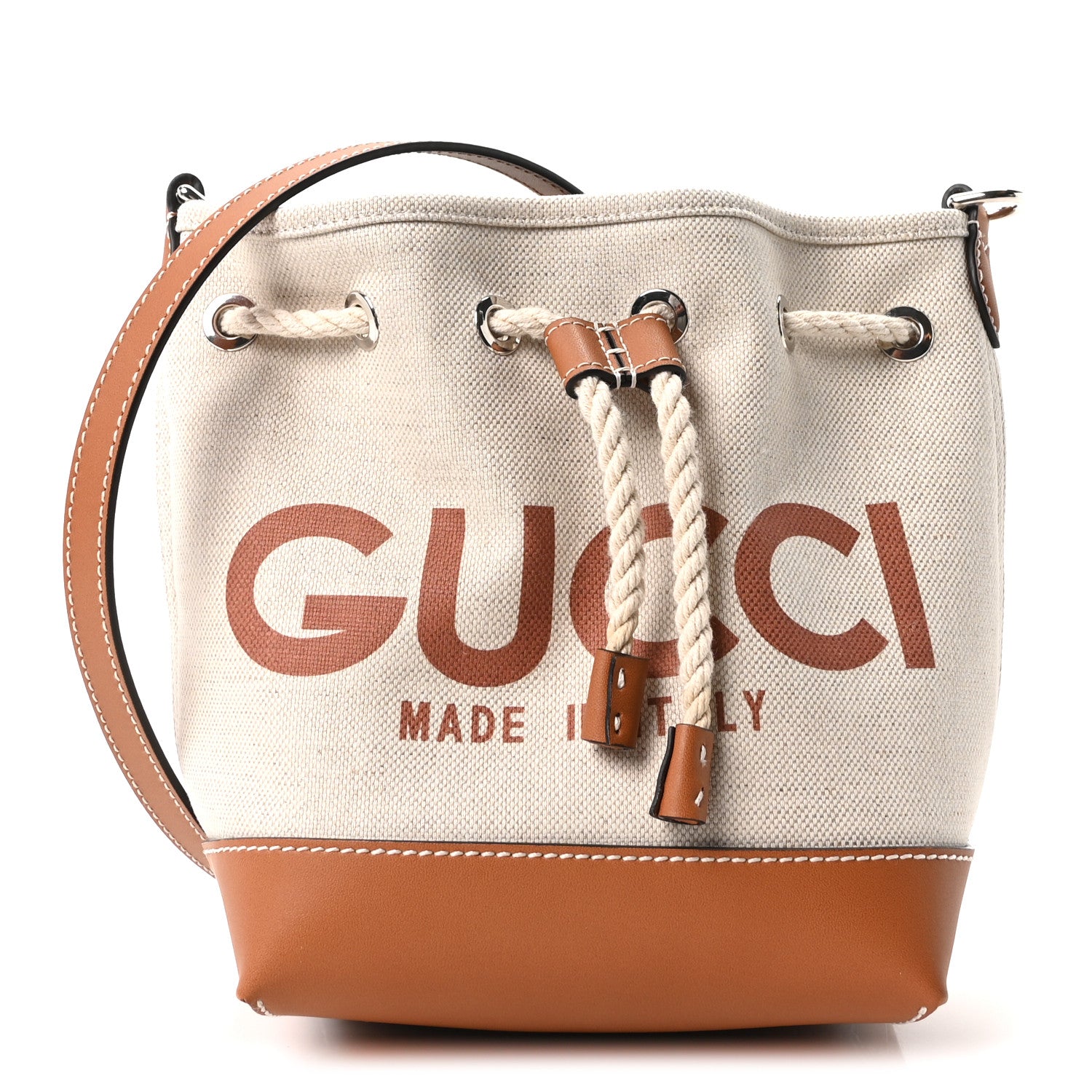 Gucci Canvas Supreme Monogram Reversible Bucket Bag Beige 1 of 10