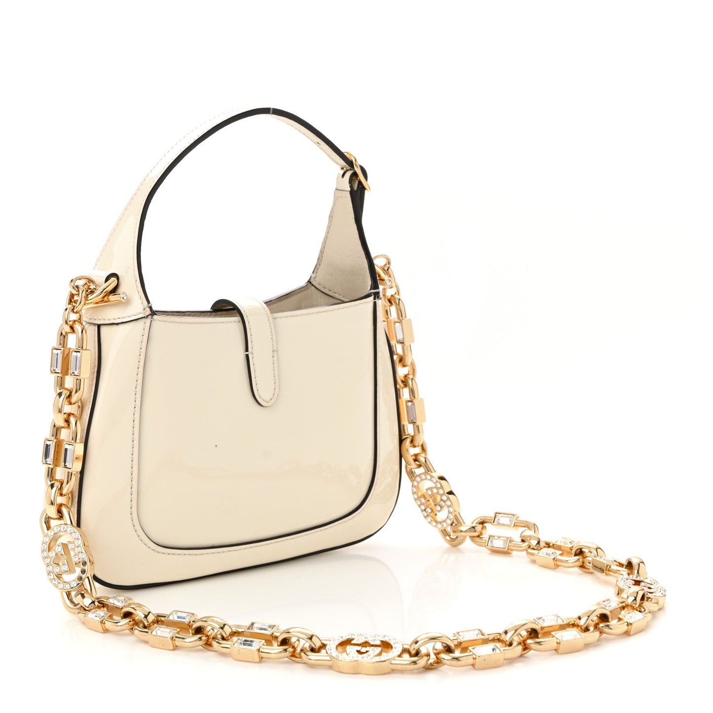 Patent Mini Jackie 1961 Crystal Hobo Mystic White