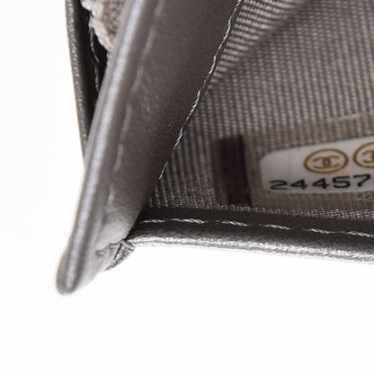 Chanel Metallic Calfskin Quilted Boy Yen Wallet Dark Silver 8 of 9