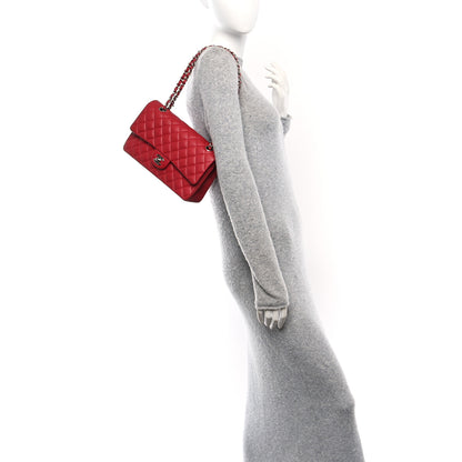 Chanel Caviar Quilted Medium Double Flap Dark Red 2 of 11