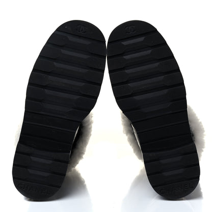 Chanel Lambskin Shearling Short Boots 39 Black 8 of 8
