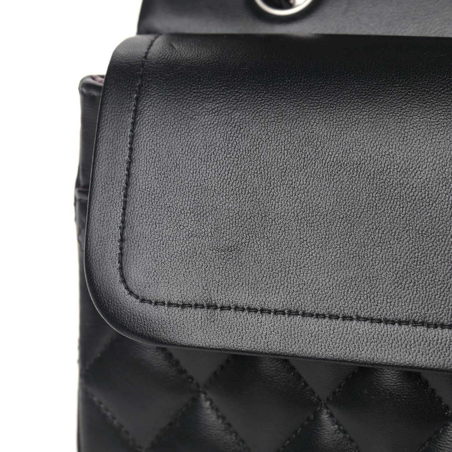 Lambskin Quilted Medium Double Flap Black