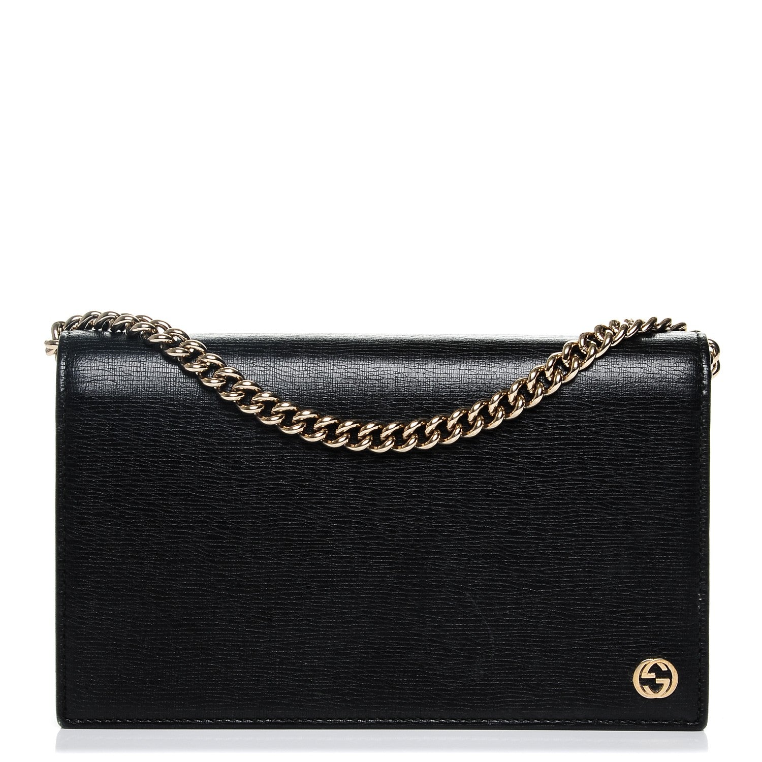 Gucci Textured Calfskin Medium Betty Chain Wallet Black 1 of 5