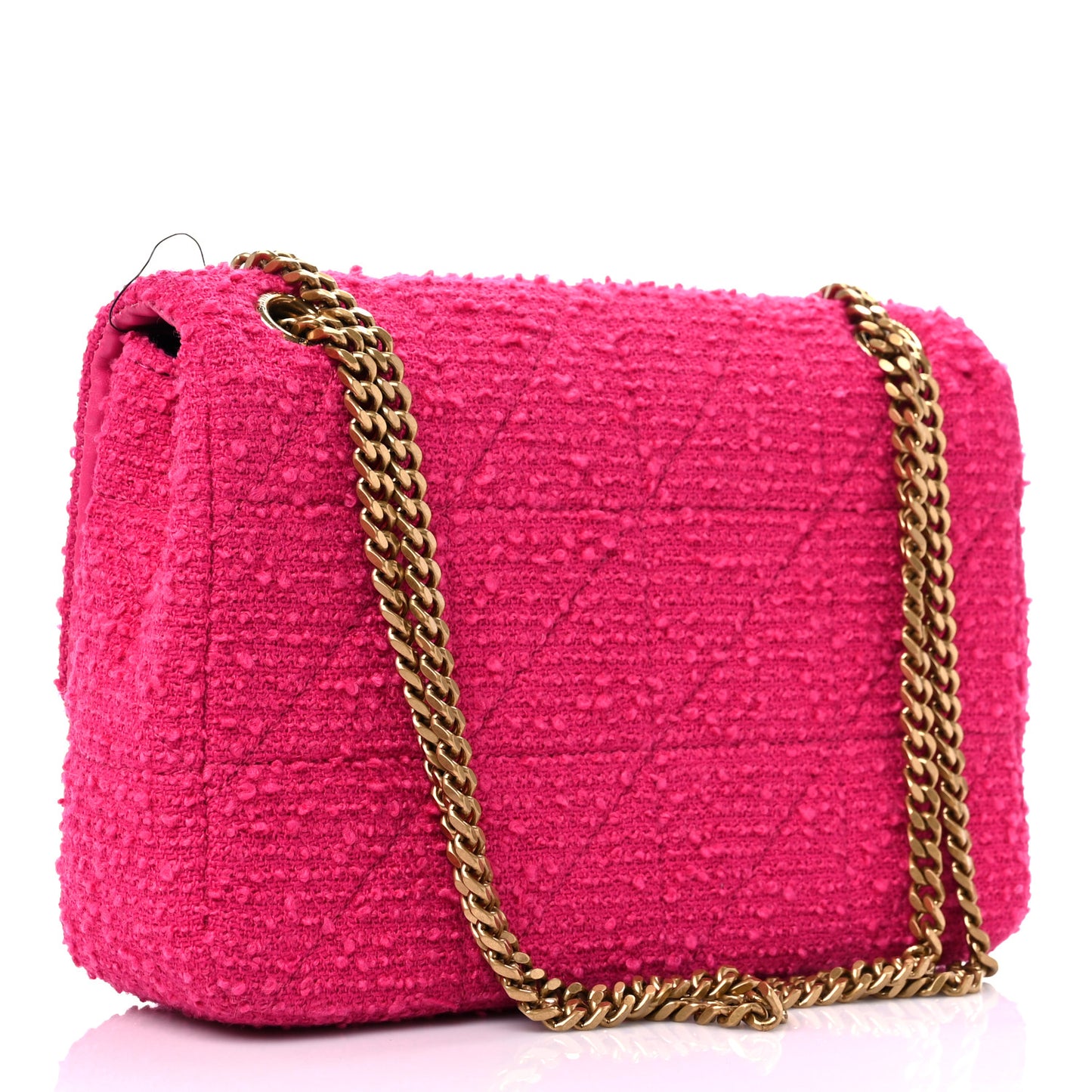 Boucle Tweed Patchwork Monogram Medium Jamie Baguette Magenta