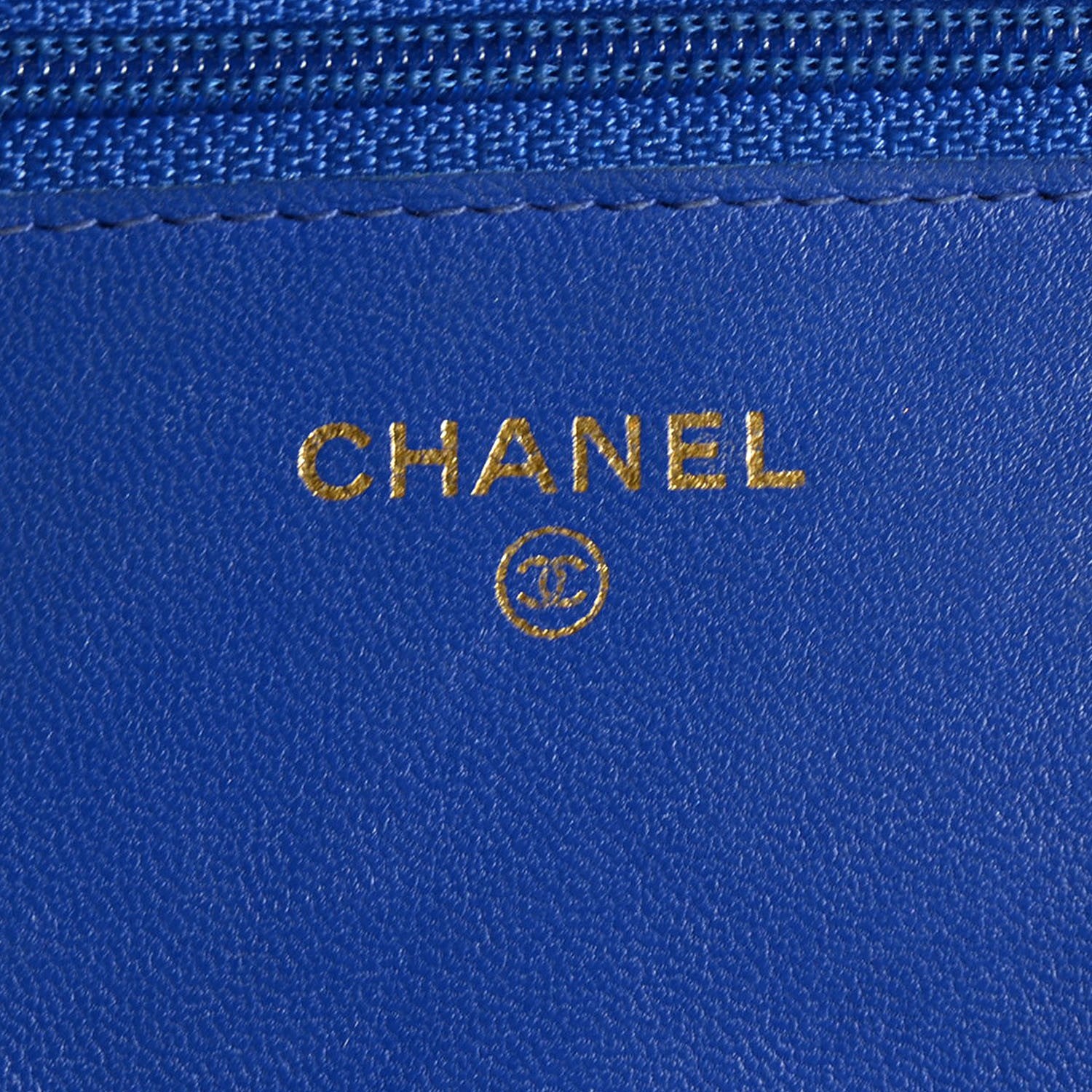 Chanel Lambskin Quilted Wallet On Chain WOC Blue 6 of 8