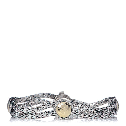 John Hardy JOHN HARDY Sterling Silver 18K Yellow Gold Palu Station Bracelet 1 of 4