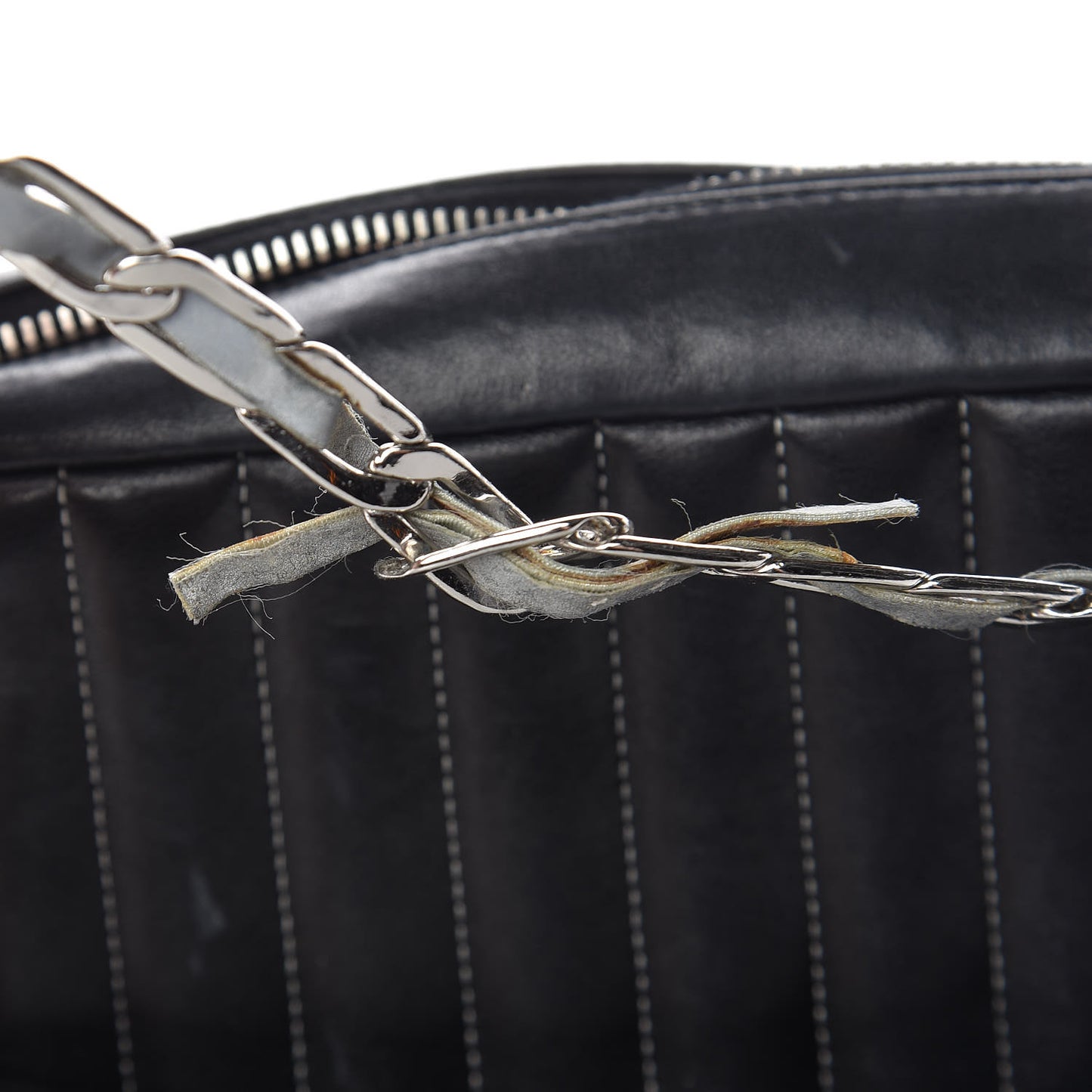Lambskin Vertical Quilted Mademoiselle Camera Case Black