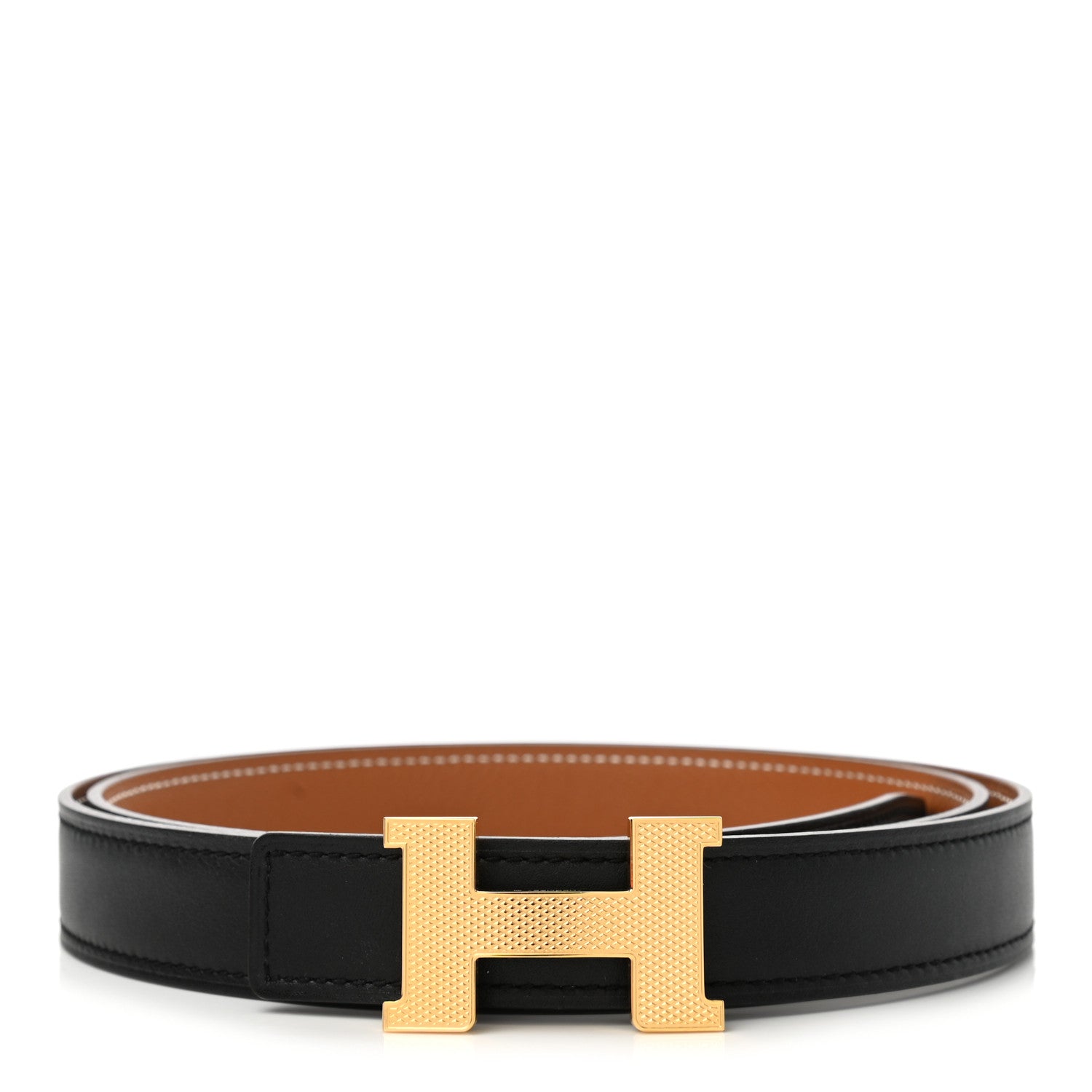 Hermes Swift Epsom 24mm Mini Constance Guilloche H Belt 95 Black Gold 1 of 7