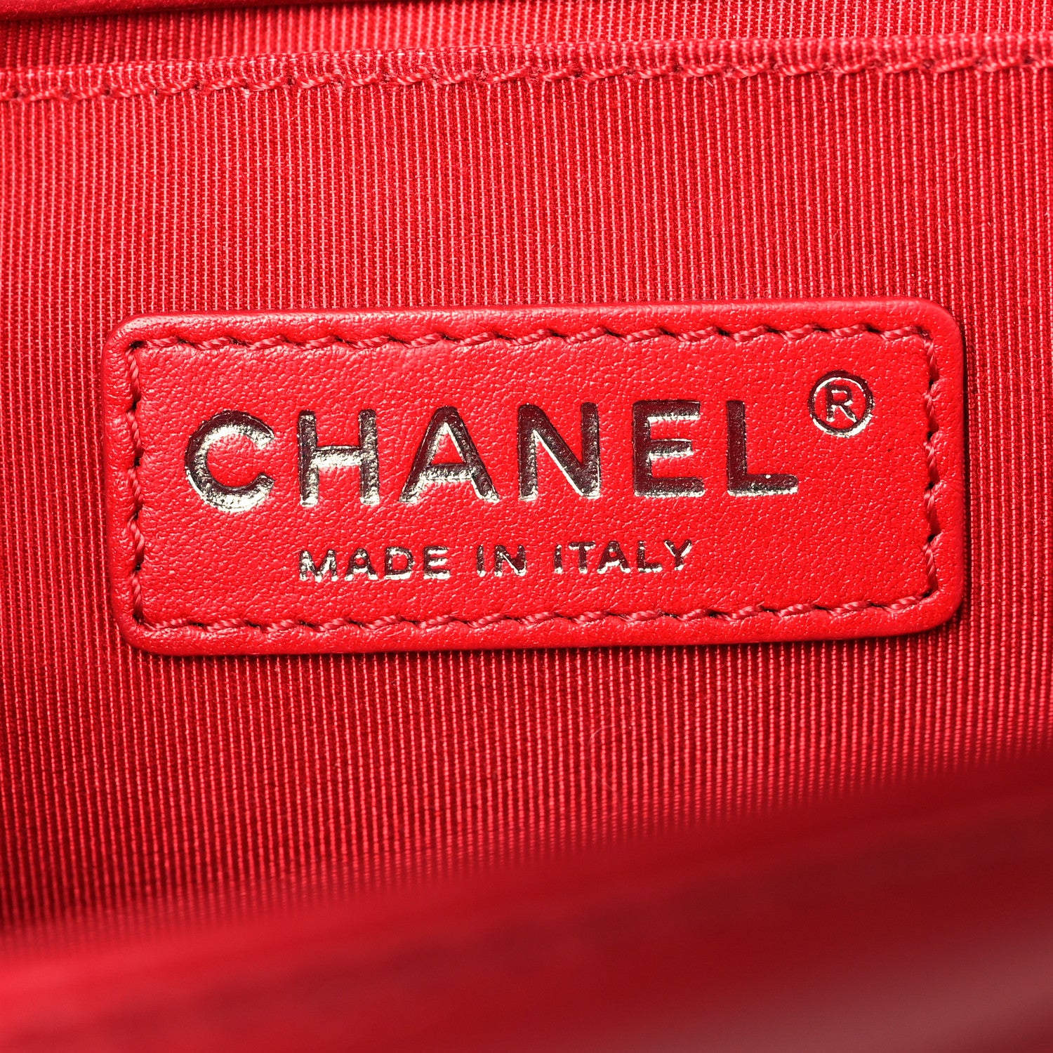 Chanel Lambskin Quilted Medium Boy Flap Black Red 6 of 10