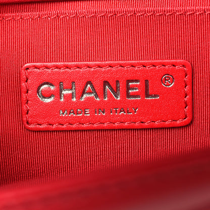 Chanel Lambskin Quilted Medium Boy Flap Black Red 6 of 10