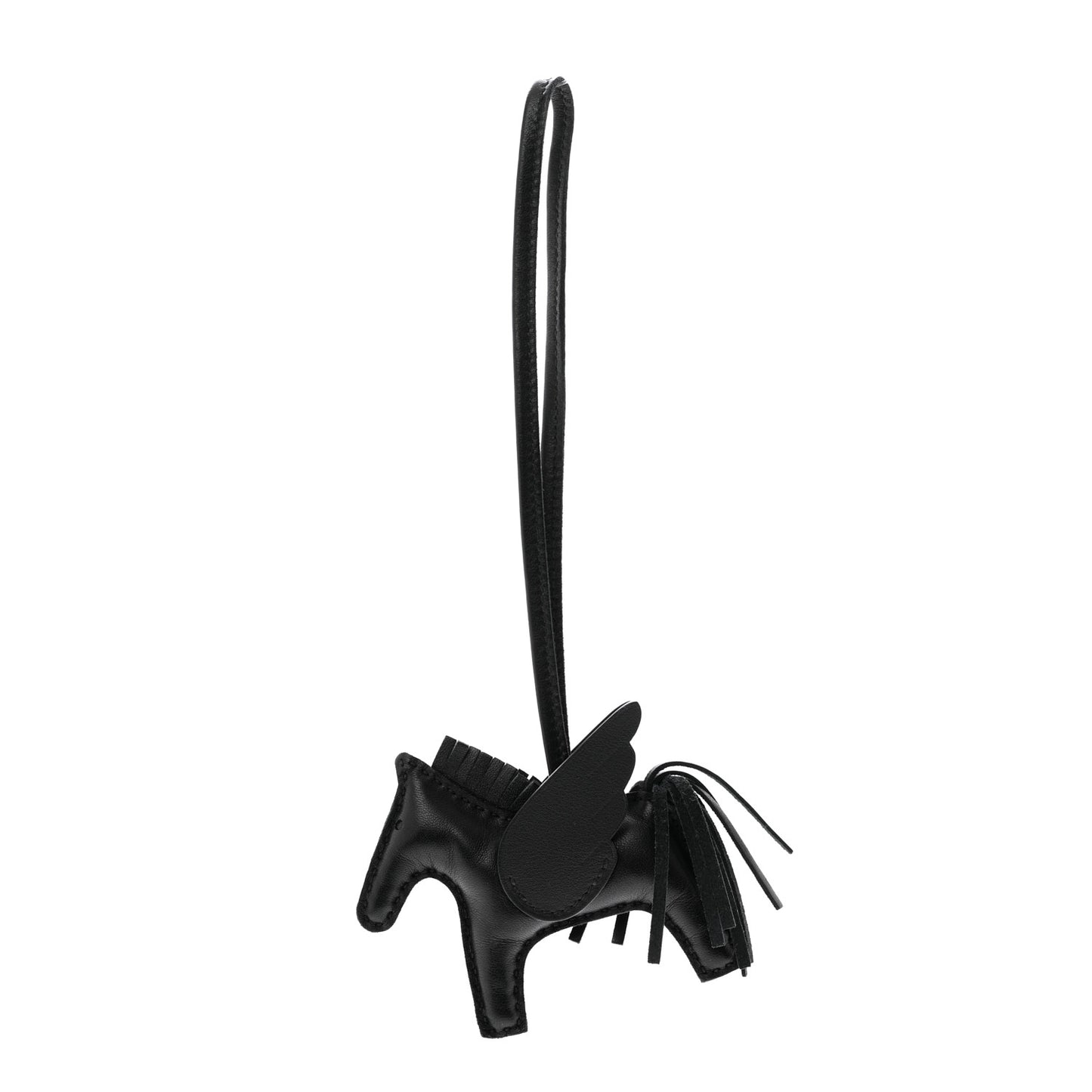 Milo Lambskin Grigri Rodeo Pegase Horse Bag Charm PM So Black